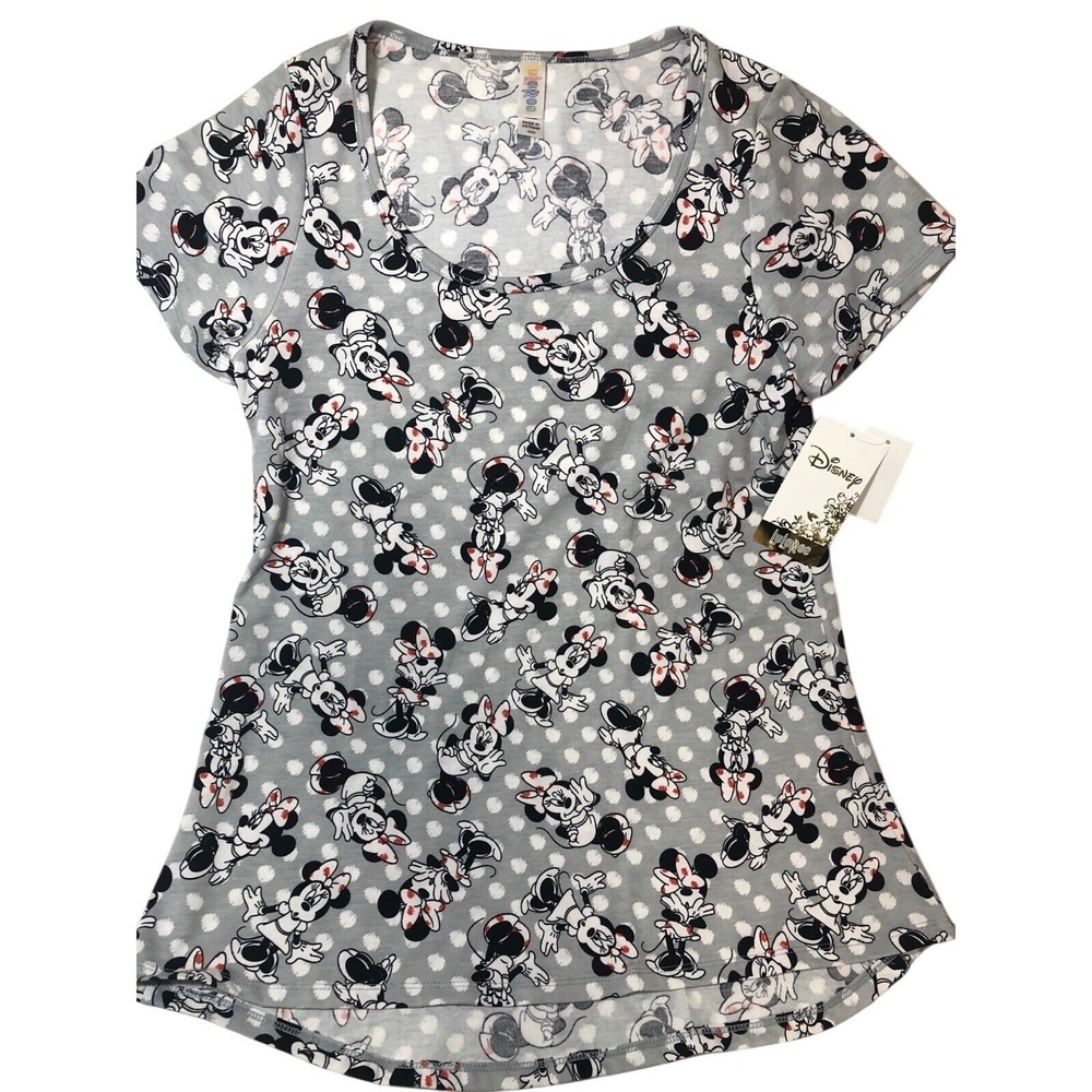 LulaRoe Disney Top Women XXS‎ Grey Minnie Mouse Shirt NWT